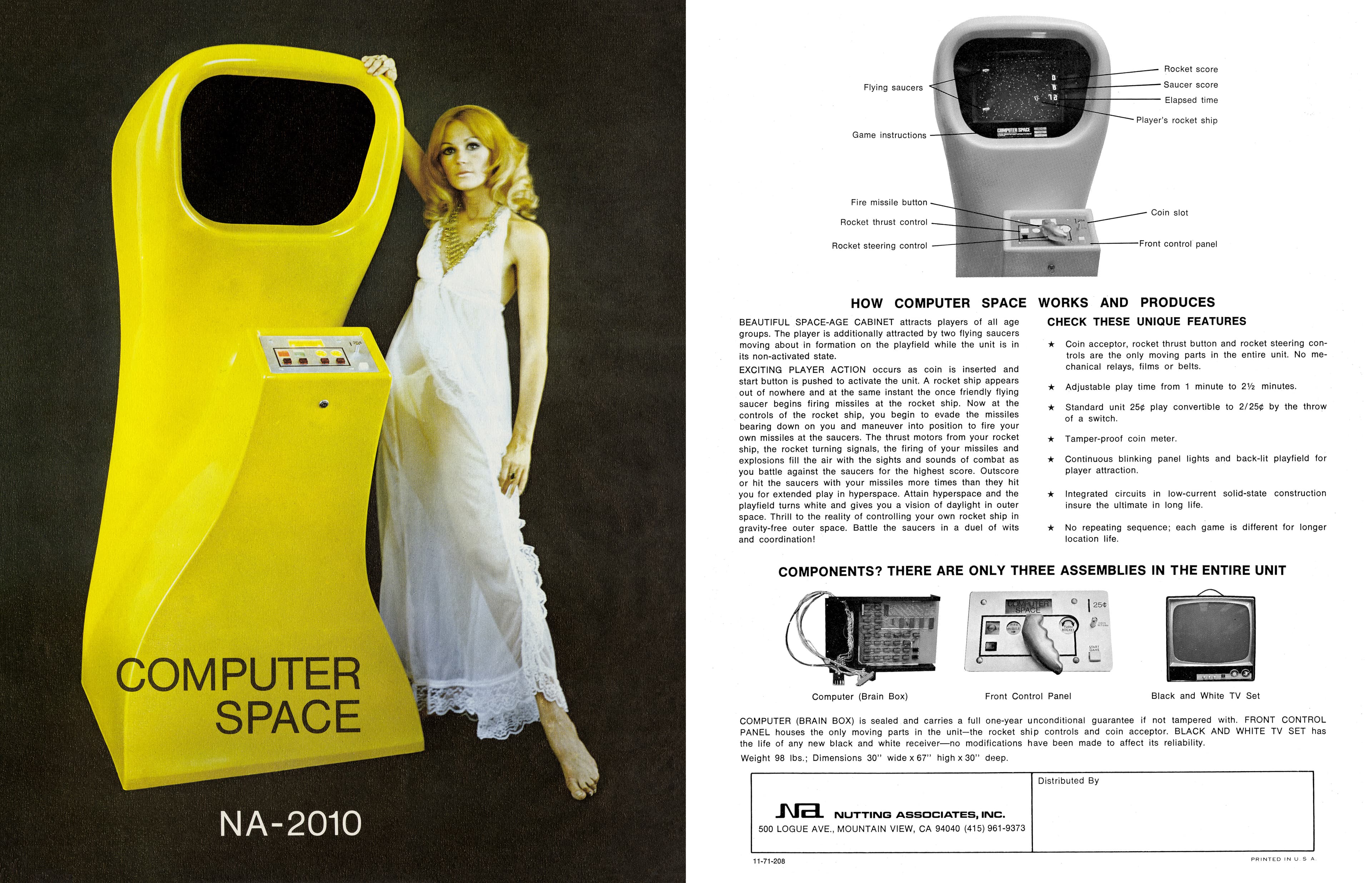 Computer Space 1971 promotional flyer used as a real example ad creative.